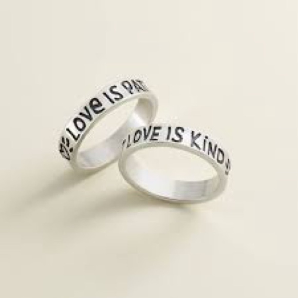 James Avery Artisan Jewelry - “Love is Patient Love is Kind” silver Ring size 8